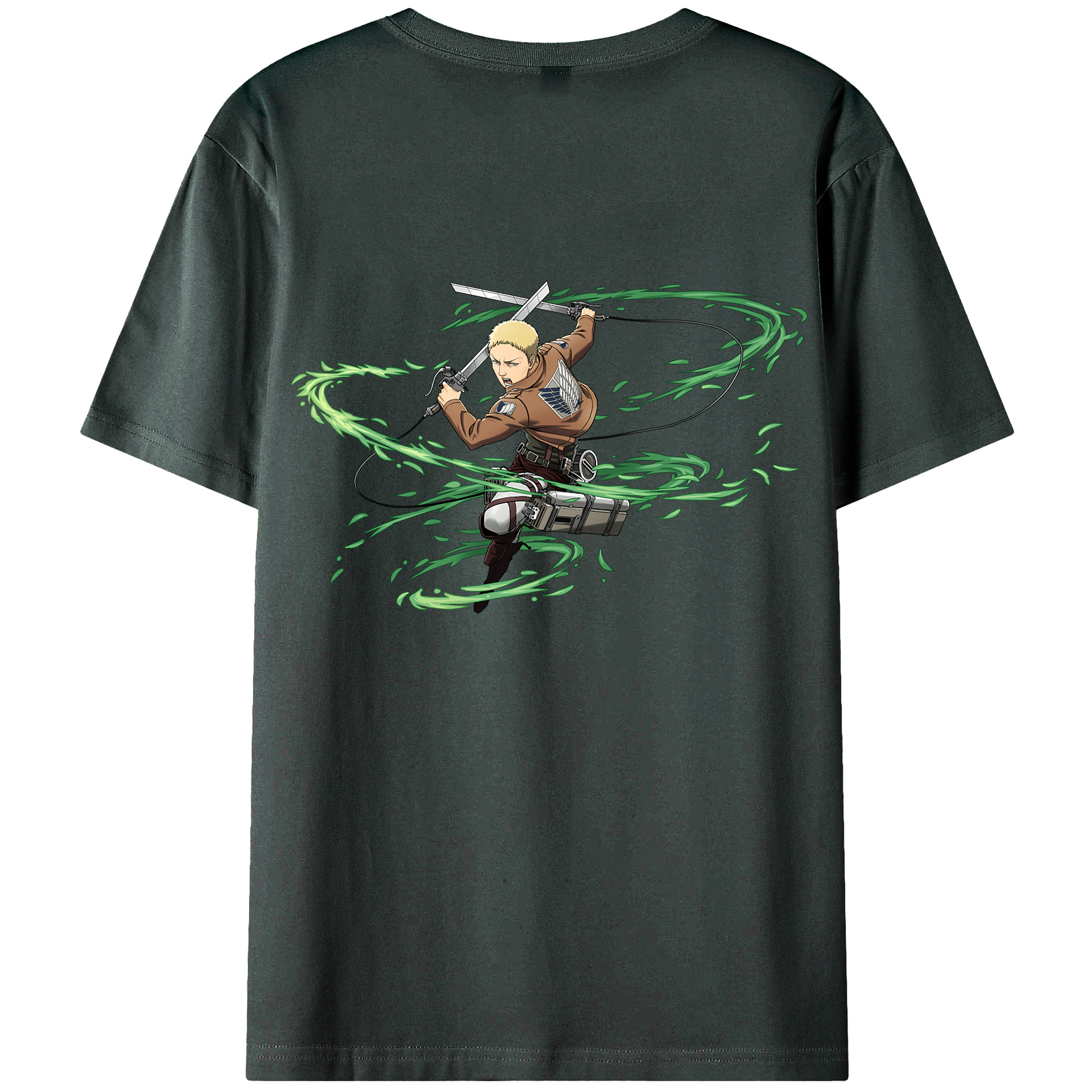 （画像用） 進撃の巨人 ライナー・ブラウン Attack on Titan Reiner Braun 綿100％ メンズ半袖Tシャツ（バックプリント） 通気性